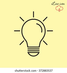 Line icon- bulb idea