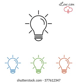 Line icon- bulb idea