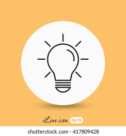 Line icon- bulb idea