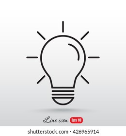 Line icon- bulb idea