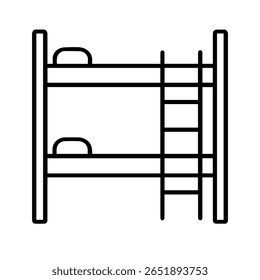 line icon bunk bed vector on white background
Vector icon on white background