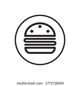 line icon burger buns vector isolated on white background