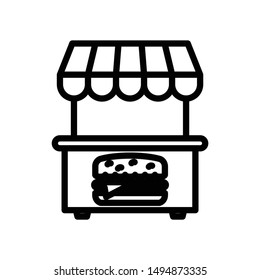 line icon for burger stall 