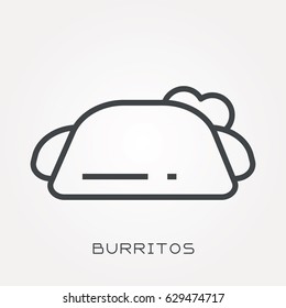 Line icon burritos