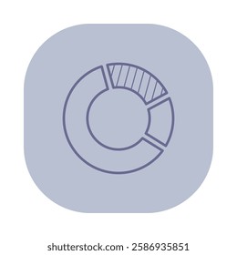 Line icon of business analysis focusing on data representation. Insights through various chart segments concept