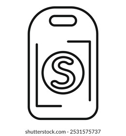 Line icon of a business card being held, representing a small business owner promoting their brand