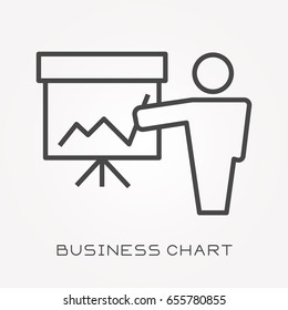 Line icon business chart
