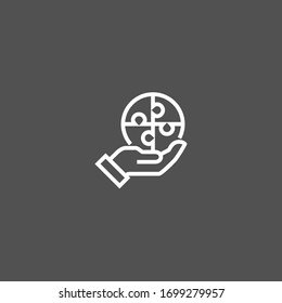 Line icon of Business collaboration vector image, Flat vector collaboration icon symbol sign from modern startup strategy and success collection. Editable Stroke. 58x58 Pixel Perfect.