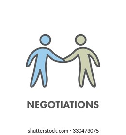 Line icon business negotiation. Vector business symbol, logo and banner