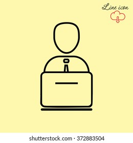 Line icon- businessman working