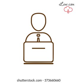 Line icon- businessman working