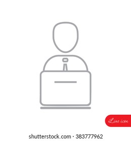 Line icon- businessman working