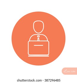 Line icon- businessman working