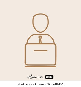 Line icon- businessman working