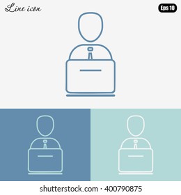 Line icon- businessman working