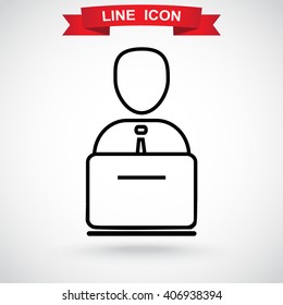 Line icon- businessman working