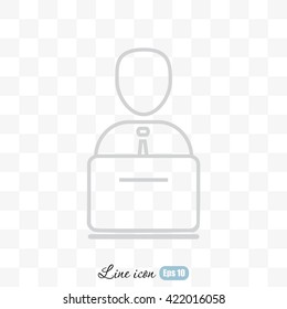 Line icon- businessman working