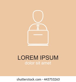 Line icon- businessman working