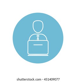 Line icon- businessman working