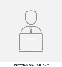 Line icon- businessman working