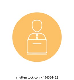 Line icon- businessman working