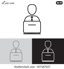 Line icon- businessman working