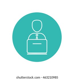 Line icon- businessman working