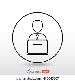 Line icon- businessman working