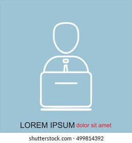 Line icon- businessman working