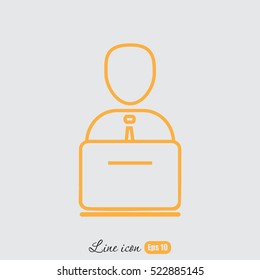 Line icon- businessman working