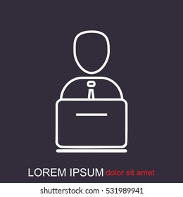 Line icon- businessman working