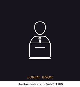 Line icon- businessman working