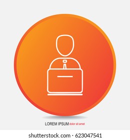 Line icon- businessman working