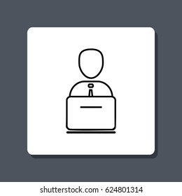 Line icon- businessman working