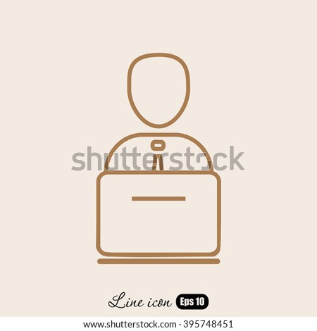 Line icon- businessman working