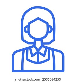 Line icon of a businesswoman wearing a suit 