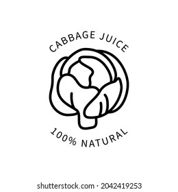 Line Icon Cabbage Juice In Simple Style. Vector sign in a simple style isolated on a white background.