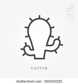 Line icon cactus