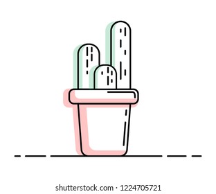 The line icon of the cactus.