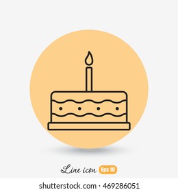 Line icon-  cake
,