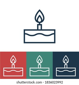 Line icon cake with one candle