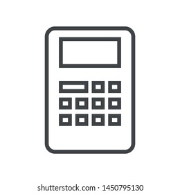 Line icon calculator. Simple vector illustration with ability to change.
