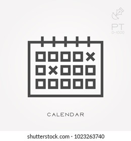 Line icon calendar