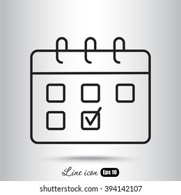 Icono de línea - calendario