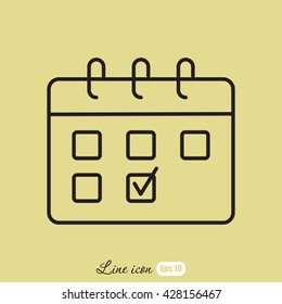 Line icon- calendar
