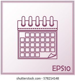Line icon- the calendar