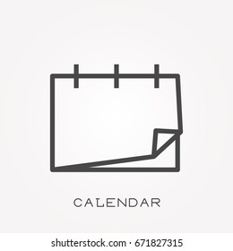 Line icon calendar