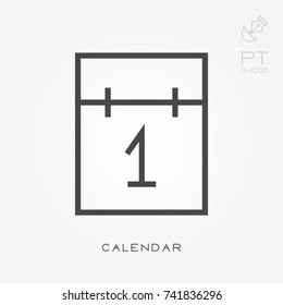 Line icon calendar