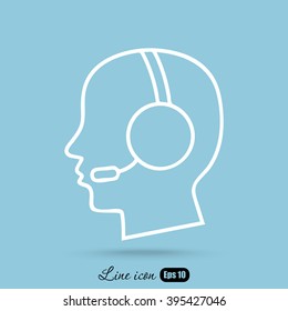 Line icon- call  center