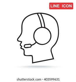 Line icon- call  center
